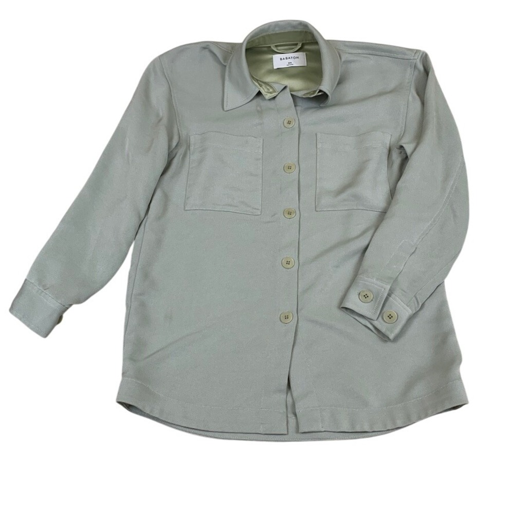 Babaton Sage Green Utility‎ Button Up Shirt Shacket Size 2XS